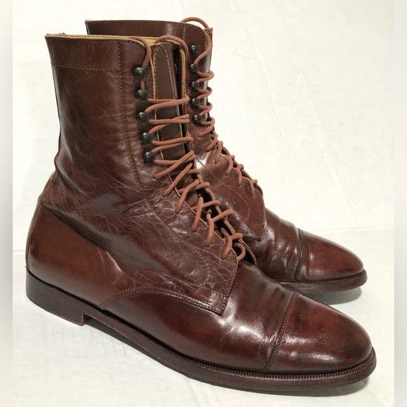 Ralph Lauren Dark Brown Leather Ankle Boots